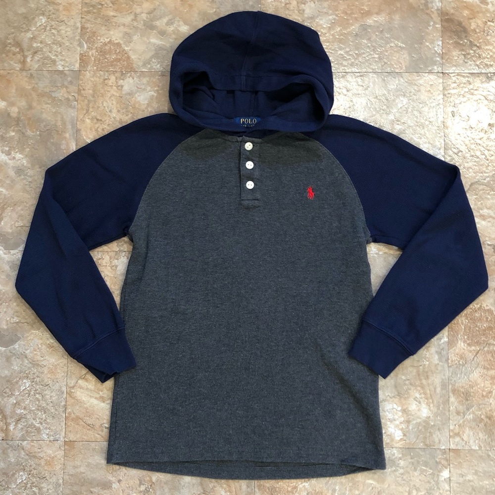 Polo Ralph Lauren Boys Thermal Hoodie Size L 14 16